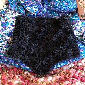 Black Fuzzy UO Shorts